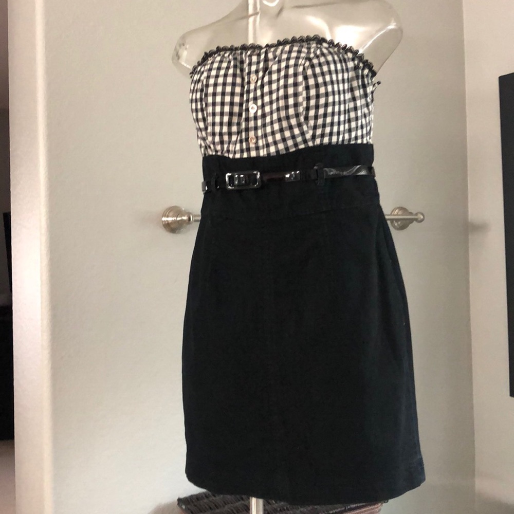 Dress gingham black and white